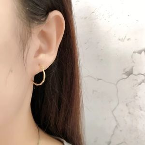 Gold Sculpt Twist Hoop Earrings 925 Sterling Silver 18K Gold Plated